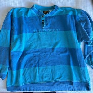 Vintage Surfwear Blue Striped Long Sleeve Shirt Permit